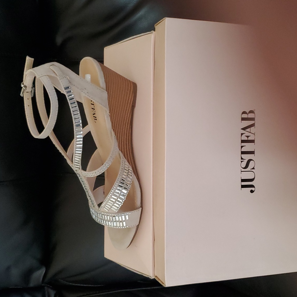 Just Fab Unique Wedge Ankle Sandal S 7.5 M